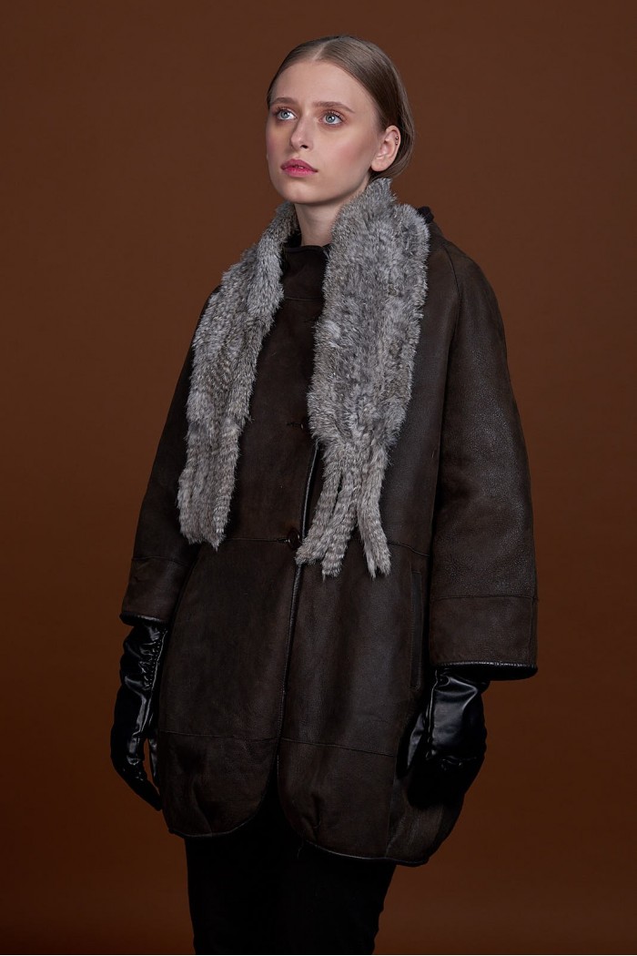 BUFANDA DE PIEL DE CONEJO TEJIDO A MANO VARIOS COLORES PC-WPH5481-16