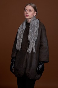 BUFANDA DE PIEL DE CONEJO TEJIDO A MANO VARIOS COLORES PC-WPH5481-16