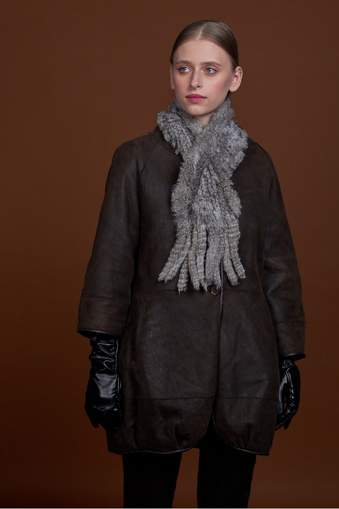 BUFANDA DE PIEL DE CONEJO TEJIDO A MANO VARIOS COLORES PC-WPH5481-16