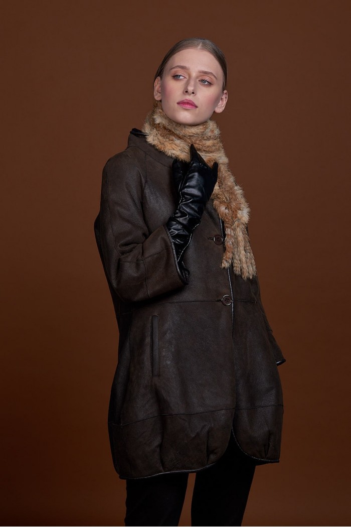 BUFANDA DE PIEL DE CONEJO TEJIDO A MANO VARIOS COLORES PC-WPH5481-17