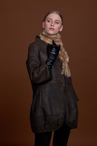 BUFANDA DE PIEL DE CONEJO TEJIDO A MANO VARIOS COLORES PC-WPH5481-17