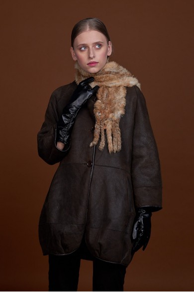 BUFANDA DE PIEL DE CONEJO TEJIDO A MANO VARIOS COLORES PC-WPH5481-17