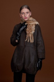 BUFANDA DE PIEL DE CONEJO TEJIDO A MANO VARIOS COLORES PC-WPH5481-17