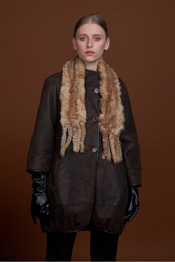 BUFANDA DE PIEL DE CONEJO TEJIDO A MANO VARIOS COLORES PC-WPH5481-17