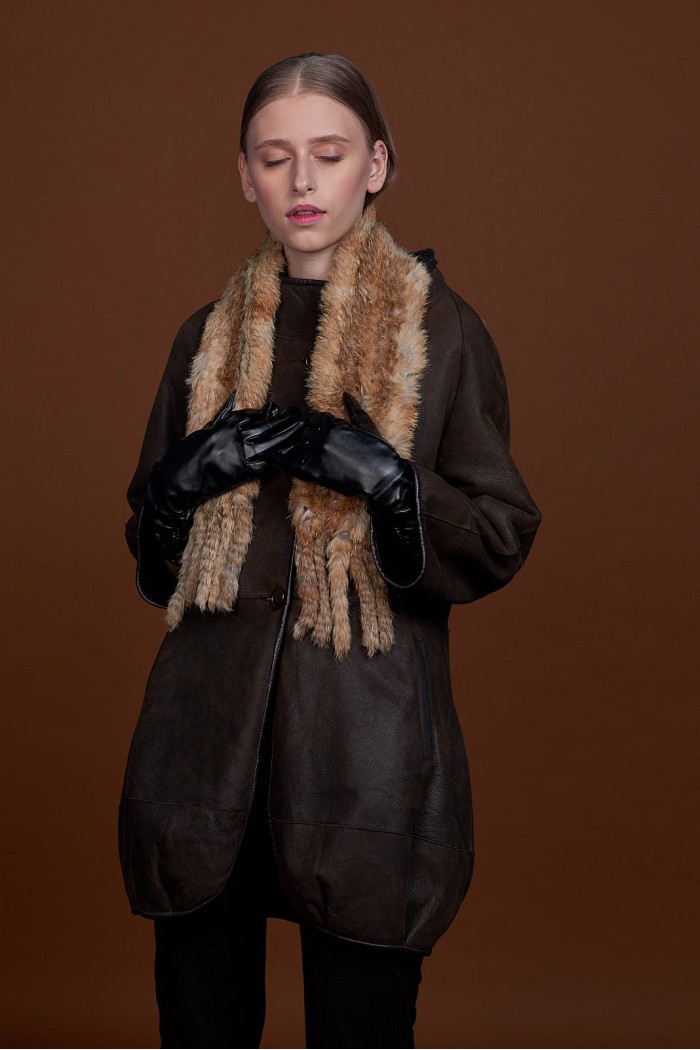 BUFANDA DE PIEL DE CONEJO TEJIDO A MANO VARIOS COLORES PC-WPH5481-17