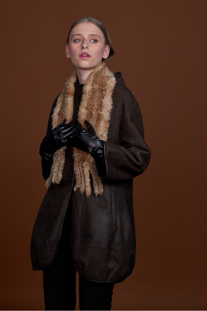 BUFANDA DE PIEL DE CONEJO TEJIDO A MANO VARIOS COLORES PC-WPH5481-17