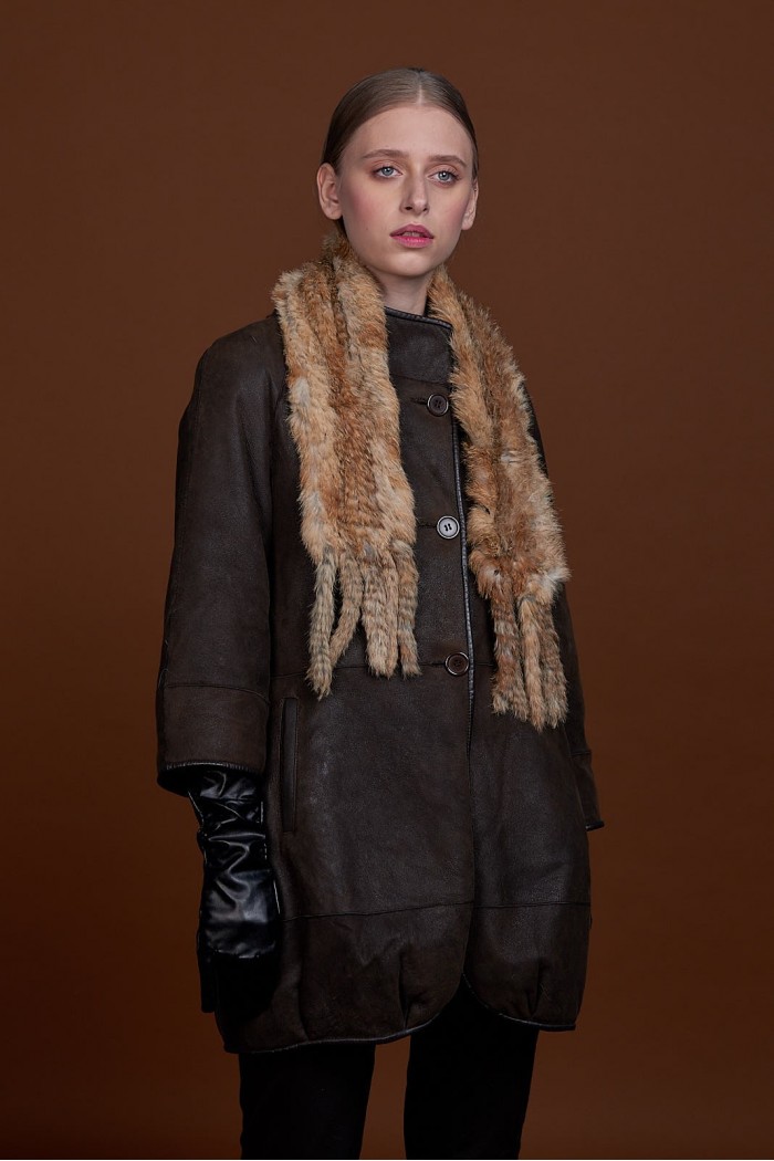 BUFANDA DE PIEL DE CONEJO TEJIDO A MANO VARIOS COLORES PC-WPH5481-17