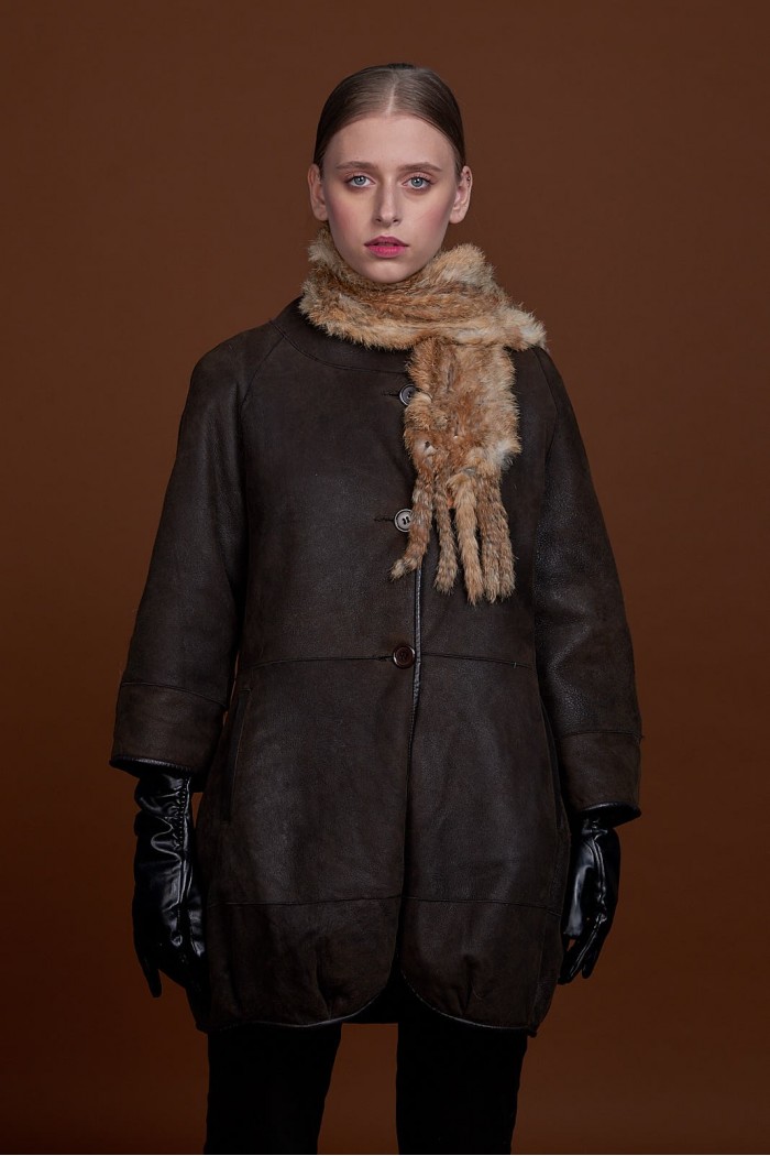 BUFANDA DE PIEL DE CONEJO TEJIDO A MANO VARIOS COLORES PC-WPH5481-17