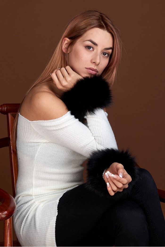 Puños DE PELO TEJIDO  PC-LZH5691-15 Negro