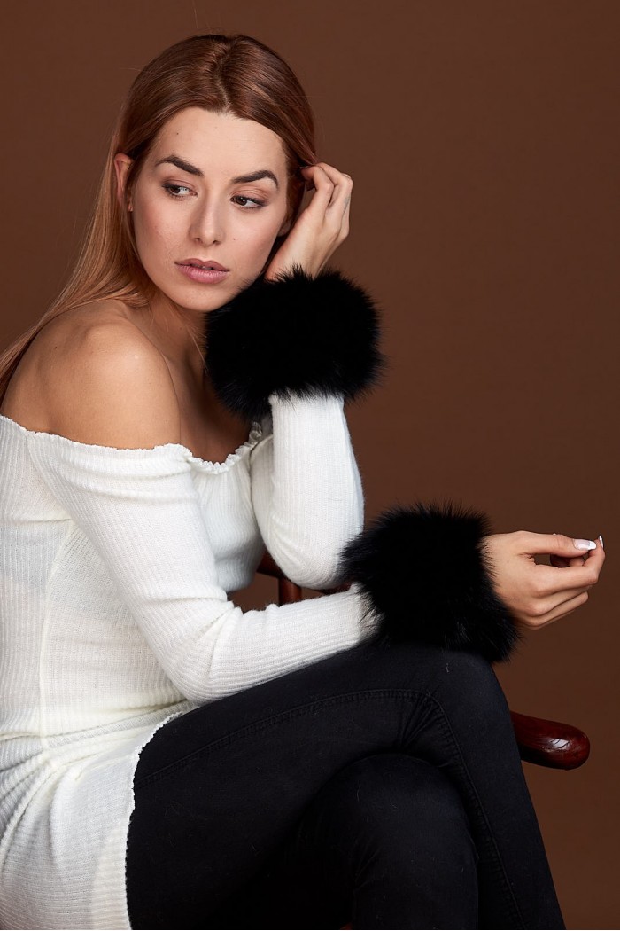 Puños DE PELO TEJIDO  PC-LZH5691-15 Negro