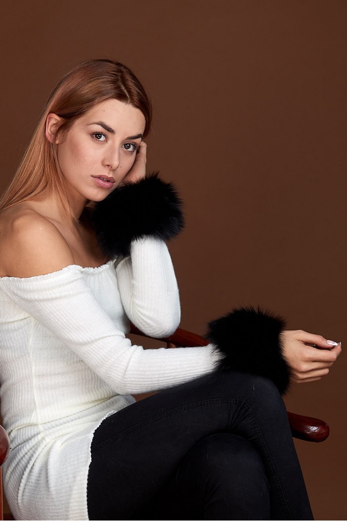 Puños DE PELO TEJIDO  PC-LZH5691-15 Negro