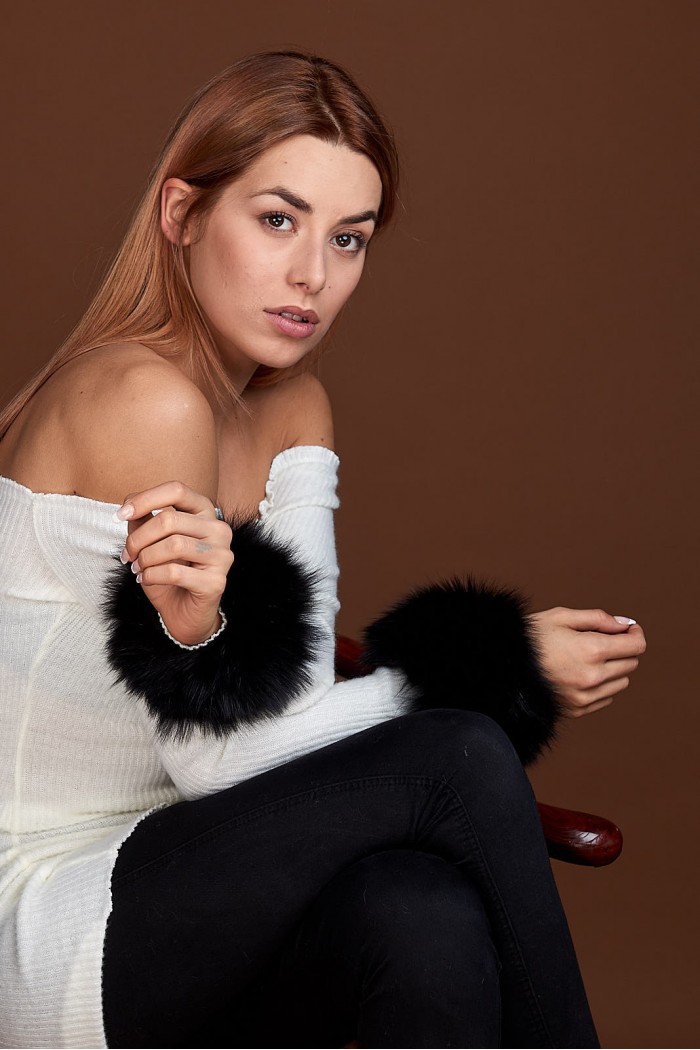 Puños DE PELO TEJIDO  PC-LZH5691-15 Negro