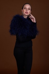 Estola de Avestruz PC-YLM5625-11 AZUL MARINO