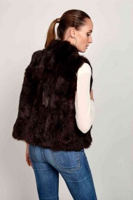 Chaleco De Pelo De Conejo Con Cremallera PC-LLL5486-09 (Marron)