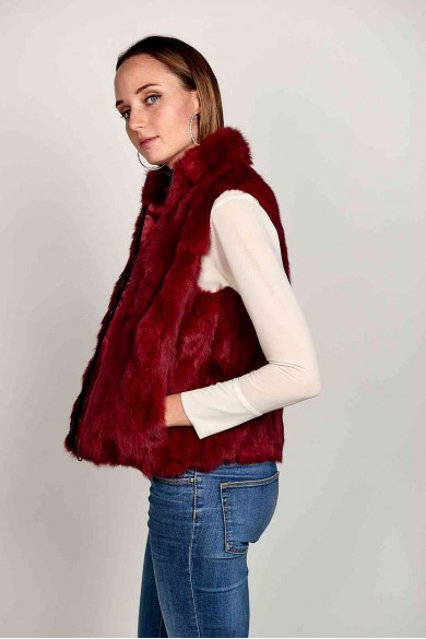 Chaleco De Pelo De Conejo Con Cremallera PC-LLL5486-132