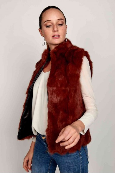 Chaleco De Pelo De Conejo Con Cremallera PC-LLL5486-138