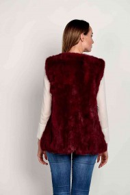 CHALECO PELO DE CONEJO GRANATE PC-LLL5751-04