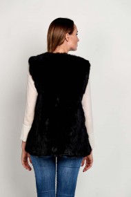 CHALECO PELO DE CONEJO NEGRO PC-LLL5751-15