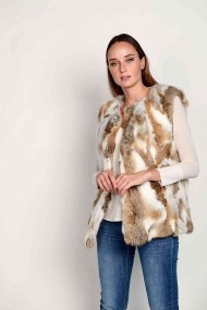 CHALECO PELO DE CONEJO NATURAL PC-LLL5752-17