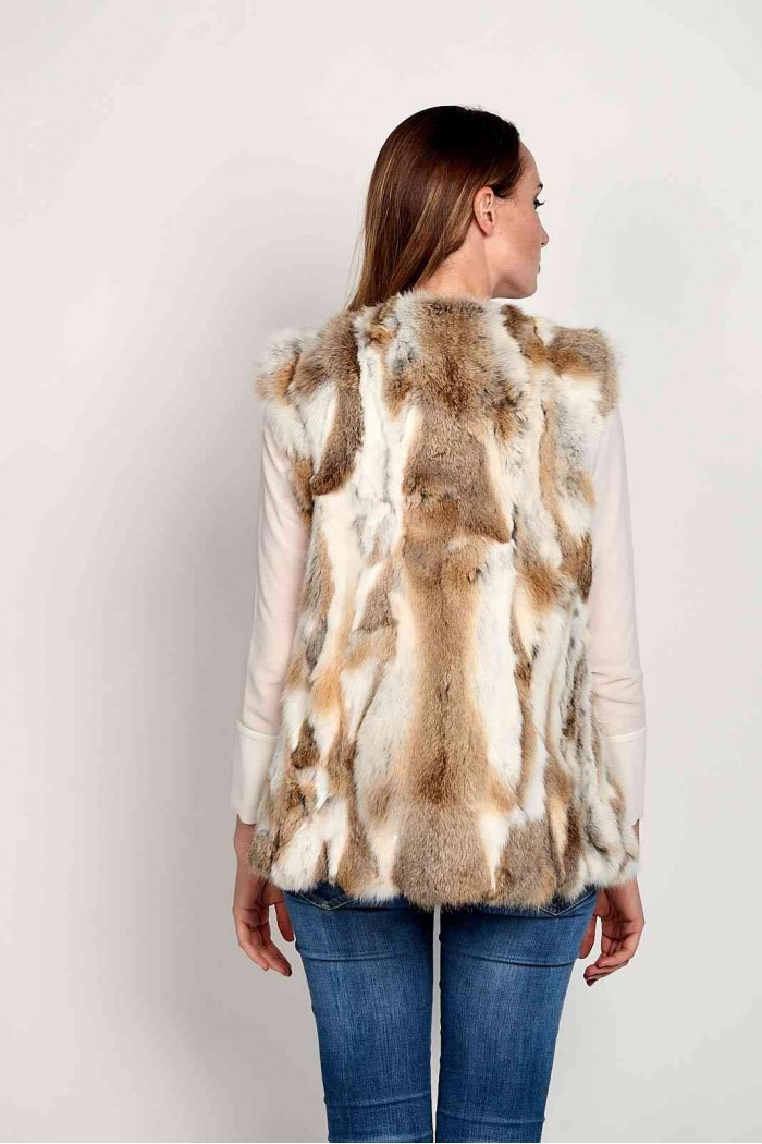 CHALECO PELO DE CONEJO NATURAL PC-LLL5752-17