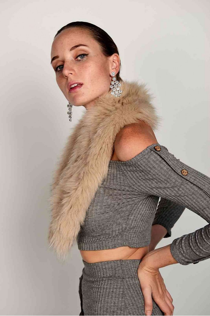 BUFANDA DE PELO TEJIDO PC-LZY5824-150-10010