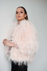 CHAQUETA PLUMAS LARGA DE AVESTRUZ PC-YLM1020-08