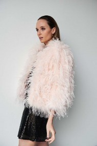 CHAQUETA PLUMAS LARGA DE AVESTRUZ PC-YLM1020-08