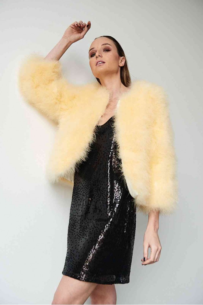 CHAQUETA PLUMAS DE AVESTRUZ PC-YLM5749-81