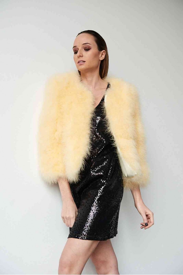 CHAQUETA PLUMAS DE AVESTRUZ PC-YLM5749-81