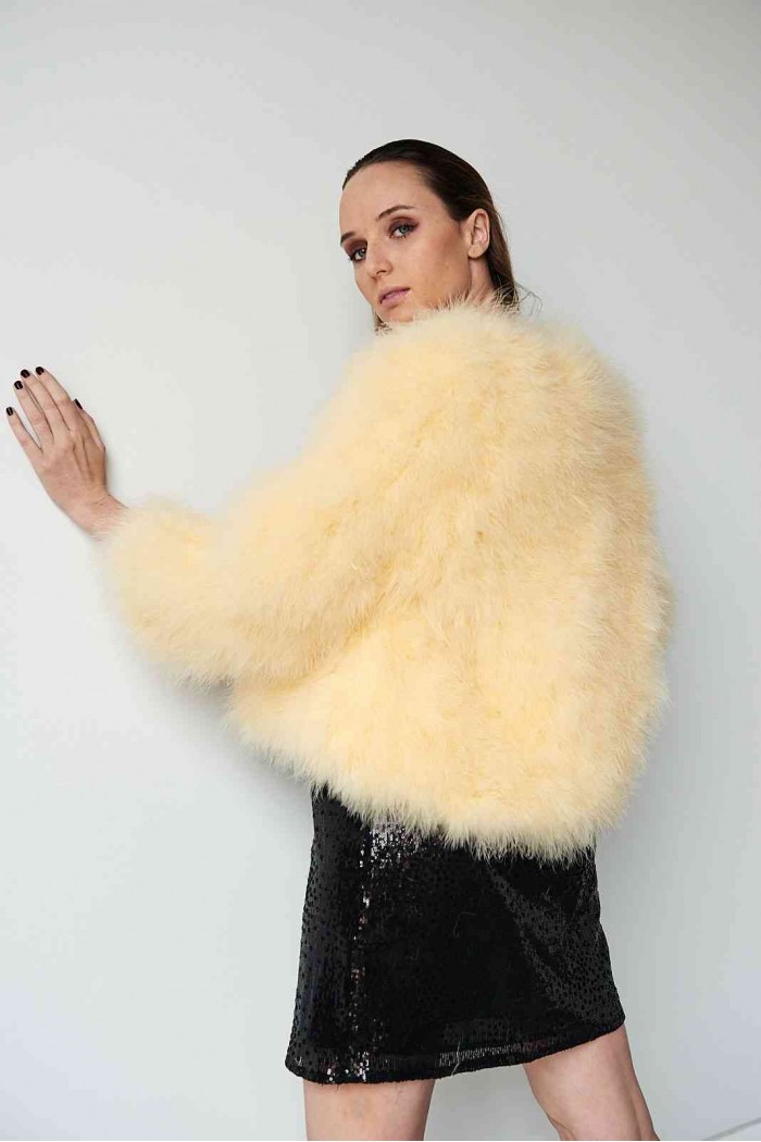 CHAQUETA PLUMAS DE AVESTRUZ PC-YLM5749-81