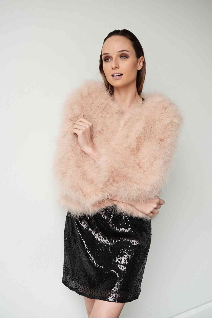 CHAQUETA PLUMAS DE AVESTRUZ PC-YLM5749-06