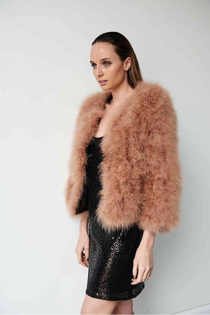 CHAQUETA PLUMAS DE AVESTRUZ PC-YLM5749-09