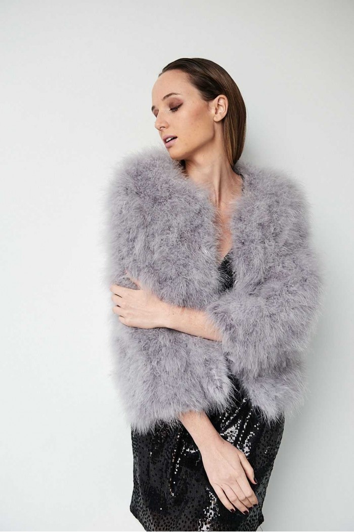 CHAQUETA PLUMAS DE AVESTRUZ PC-YLM5749-12