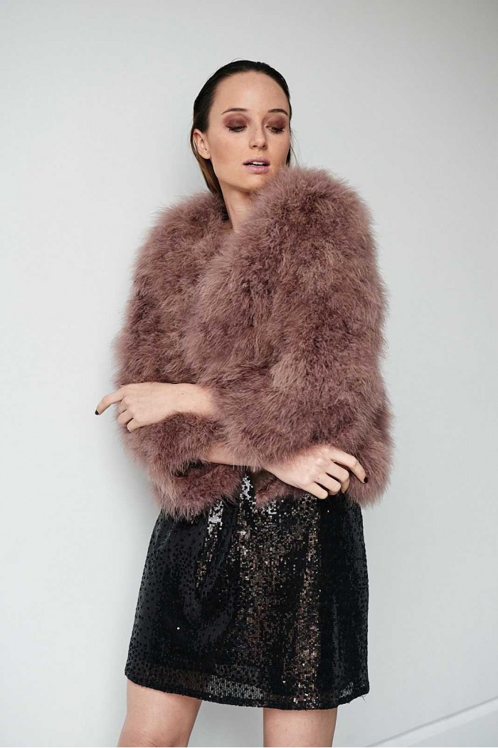 CHAQUETA PLUMAS DE AVESTRUZ PC-YLM5749-13