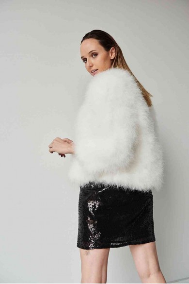 CHAQUETA PLUMAS DE AVESTRUZ PC-YLM5749-32