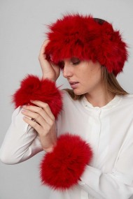 CUELLO Y PUÑO DE PELO TEJIDO