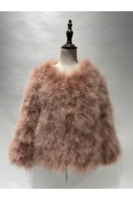 CHAQUETA PLUMAS DE AVESTRUZ PC-YLM5749-63 （cuero rosa）