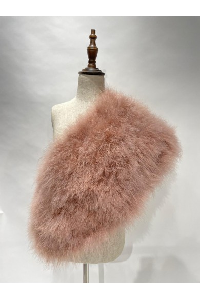 Estola de Plumas de avestruz PC-YLM5624-63（Cuero rosa）