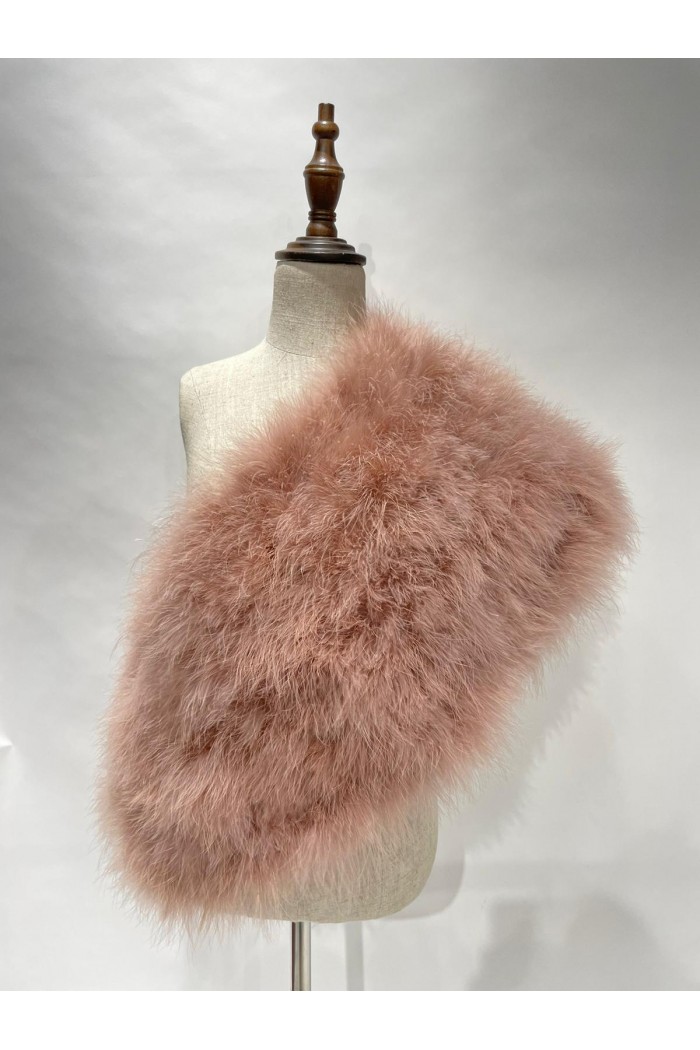 Estola de Plumas de avestruz PC-YLM5624-63（Cuero rosa）