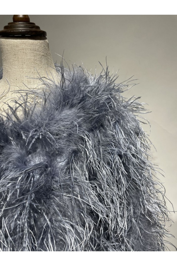 CHAQUETA PLUMAS LARGA DE AVESTRUZ PC-YLM1020-20