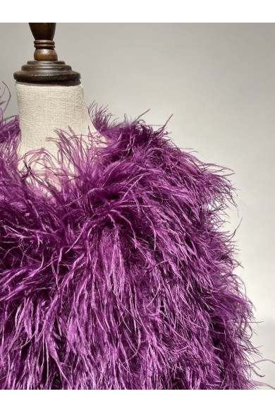 CHAQUETA PLUMAS LARGA DE AVESTRUZ PC-YLM1020-42