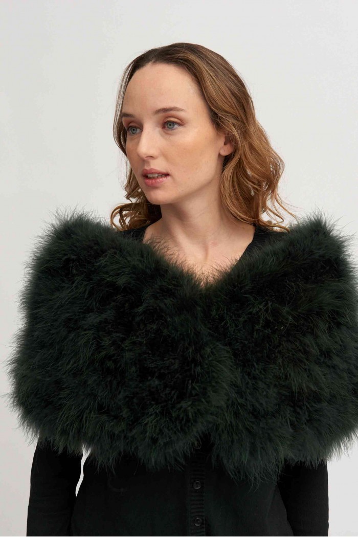 Estola de Plumas verde oscuro PC-YLM5624-66