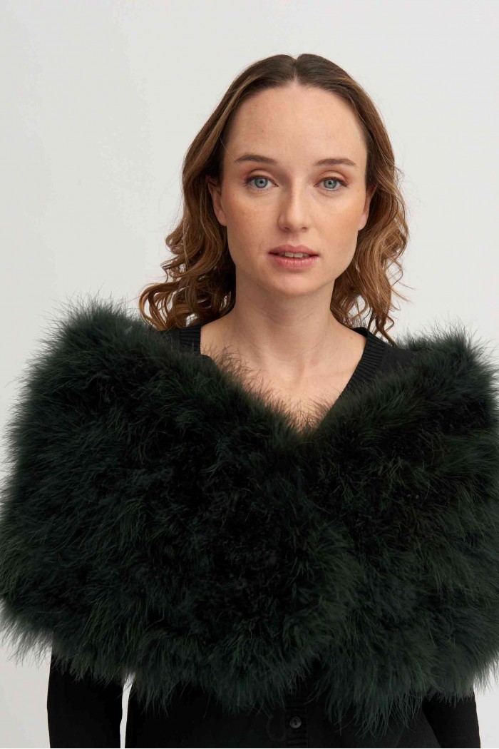Estola de Plumas verde oscuro PC-YLM5624-66