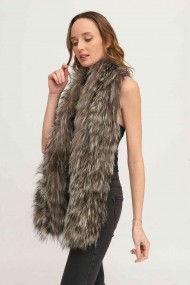 Bufanda Larga con Trenza de Pelo de Zorro PC-LZH5823-10