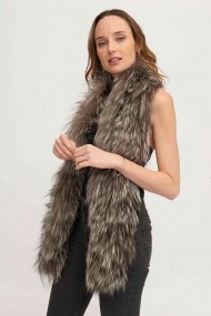 Bufanda Larga con Trenza de Pelo de Zorro PC-LZH5823-10