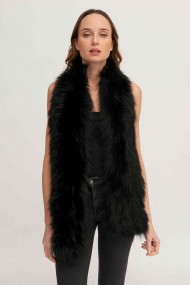Bufanda Larga con Trenza de Pelo de Zorro PC-LZH5823-20