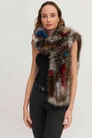 Bufanda Larga con Trenza de Pelo de Zorro PC-LZH5823-09