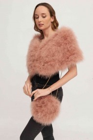 Estola de Plumas de avestruz PC-YLM5624-63（Cuero rosa）