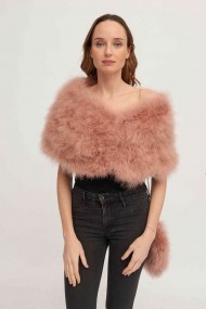 Estola de Plumas de avestruz PC-YLM5624-63（Cuero rosa）