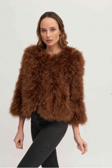 CHAQUETA PLUMAS DE AVESTRUZ PC-YLM5749-28
